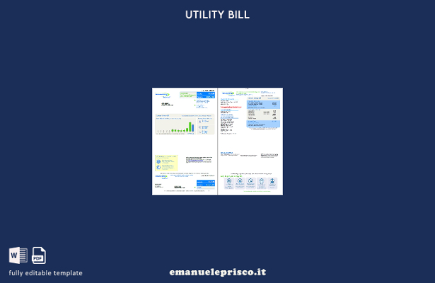 stile verificato Pagine delle bollette energetiche dei consumatori USA, modell 1